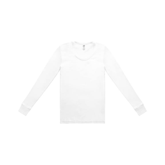 Jack & Jill Men's Thermal Long Sleeve Crew Neck Casual Shirt, White, (Size XS)