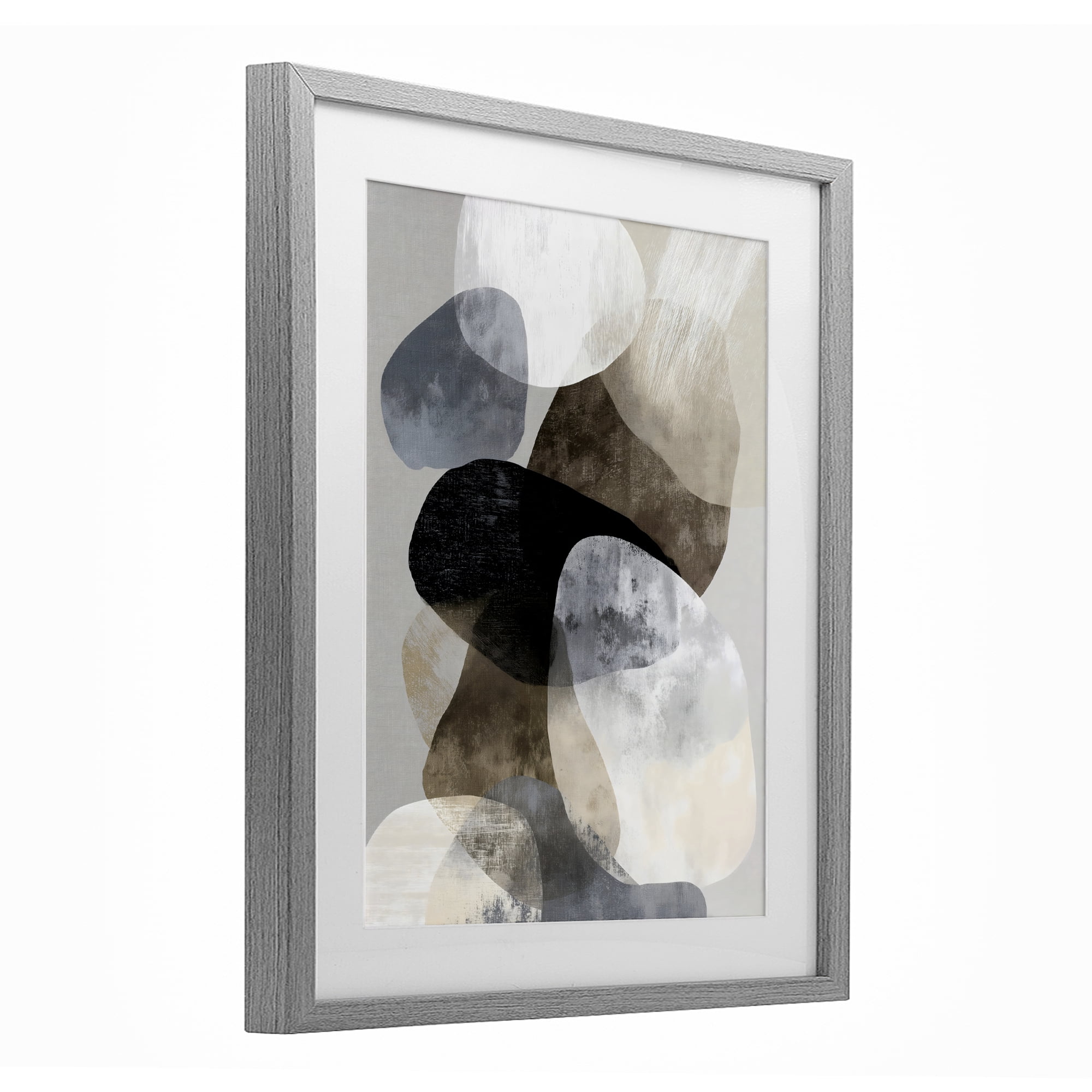 Stupell Industries Thoughts In Muted Layers Gray Framed Print Under Glass, design by Ink Drop Loft