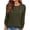 Army Green, variant on Xdegoge Womens Ribbed Knit Pullover Sweater Crewneck Long Sleeve Slouchy Tops Button Shoulder Detail Casual Cozy Fall Winter Chunky Shirts