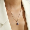 thumbnail image 3 of Beautlace 925 Sterling Silver Teardrop February Amethyst Birthstone Necklace,Pear Cut Pendant Necklace Jewelry Birthday Christmas Gifts for Women/ Wife /Lover, 3 of 12