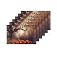 thumbnail image 4 of MKHERT Halloween Pumpkin Field with Old Tree and Raven at Foggy Forest Placemats Table Mats for Dining Room Kitchen Table Decoration 12x18 inch,Set of 6, 4 of 4