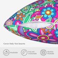 thumbnail image 5 of ZICANCN Colorful Groovy Floral Pattern Throw Pillow Covers, Bed Couch Sofa Knit Decorative Pillow Covers for Living Room Farmhouse, 12"x12", 5 of 8