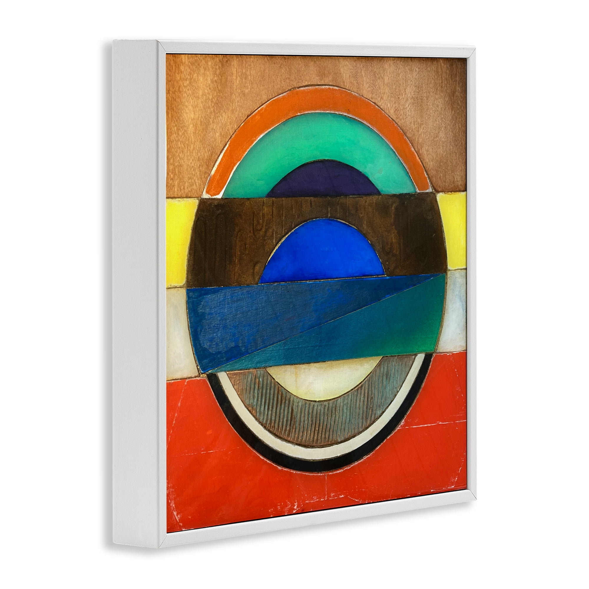 Stupell Industries Bisected Circle Structure White Framed Giclee Art, design by Matthew Finger