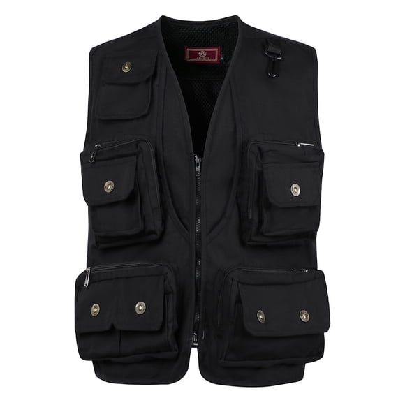 Mens Vest Jacket Mens Gilet Waistcoat Multi Pocket Fishing Hunting Hiking Vest Waistcoat Jacket