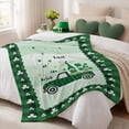 thumbnail image 3 of Throw Blanket Fleece Throw Blanket 40x50in, St. Patrick Day Truck Gnome Shamrock Leaf Soft Lightweight Bed Blankets Buffalo Check Fuzzy Couch Blankets for All Season, 3 of 9