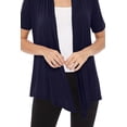 thumbnail image 6 of Women's Short Sleeve Open Front Cardigan Solid Draped Casual Design, 6 of 6
