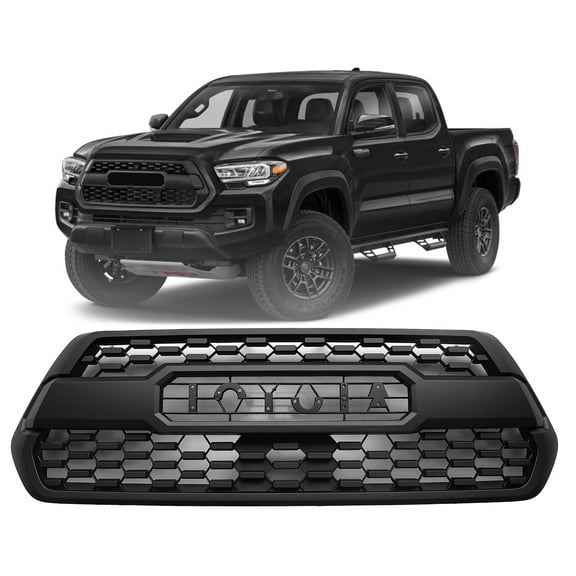 GJWL Compatible with 2016-2022 Toyota Tacoma SR SR5 TRD Front Bumper Grille Hood Grill Mat Black