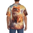 thumbnail image 3 of Pofeuu Cute Cloud Pomeranian Print Mens Casual Short Sleeve Shirts Beach Summer Spread Collar Pocket Tops Men's Casual Short-sleeved Shirt-, 3 of 5