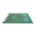 thumbnail image 2 of Ahgly Company Machine Washable Indoor Rectangle Persian Turquoise Blue Traditional Area Rugs, 5' x 8', 2 of 4