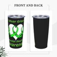 thumbnail image 4 of En mayo usamos verde Mes de concientización sobre la salud mental Taza de viaje de café de acero inoxidable con aislamiento de 20 oz con pajita Taza térmica portátil Juego de tres piezas con pajita, 4 of 7