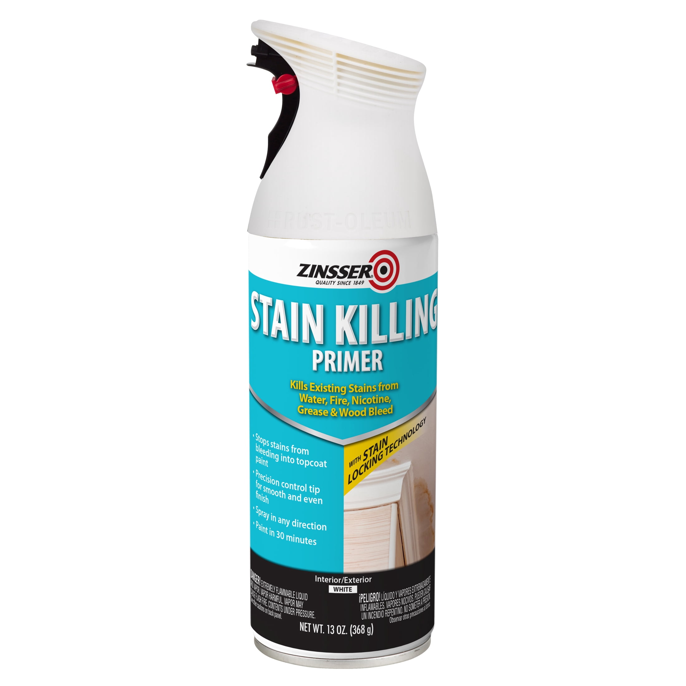 6 Pack, White, Zinsser Stain Killing Flat Primer- 13 oz