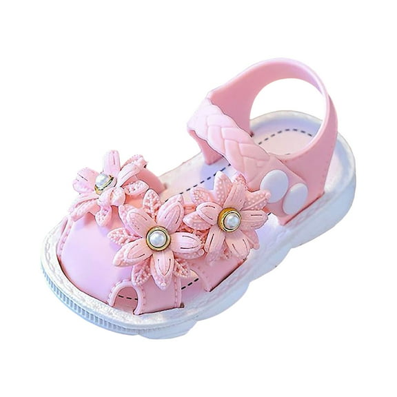 Zshosam Toddler Girl Sandals Girls Sandals Cute Open Toe Summer Flat Sandals Dress Shoes for Little Big Kids Size 5,(Pink Infant 5)