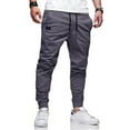 thumbnail image 2 of Pantalones informales de corte recto y cintura media para hombre - Largo completo, botones/bolsillos decorativos - Algodón - Tallas M-XXXL, 2 of 2