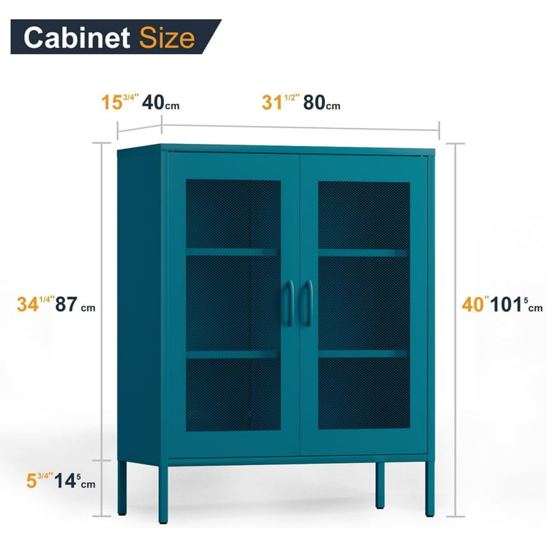 Metal Coffee Bar, Sideboard Buffet Cabinet, 40'' H Kitchen Storage