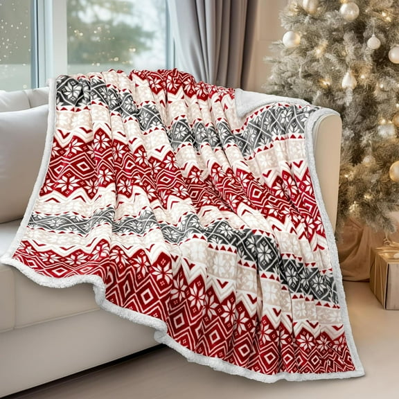 Wadada Christmas Blankets and Throws, Holiday Throw Blanket for Couch Soft, Christmas Snow Moose Fleece Throw Blanket, Thick Winter Warm Cozy Flannel Deer Blanket (27X39 Inches, Grey)