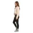 thumbnail image 2 of Women "Leopard" High Waist Fold over Fleece Leggings, Blue, 2 of 6