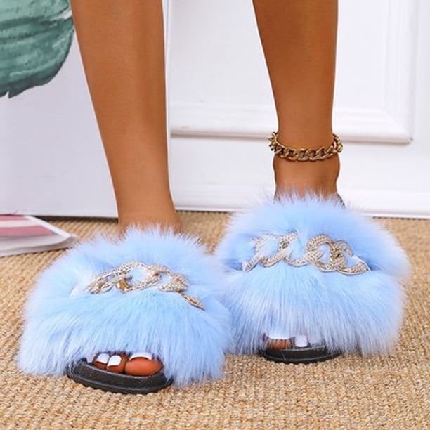 Moda mujer sólido tobillo rebaño verano diapositiva sandalias planas chanclas Shose Wmkox8yii hj789