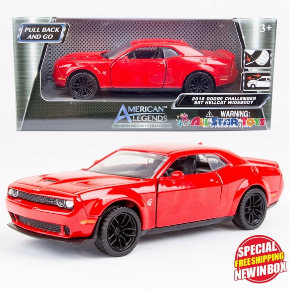 Motormax 73675 American Legends 2018 Dodge Challenger SRT Hellcat Play Vehicle, 3 Yrs, Diecast Red, 5"