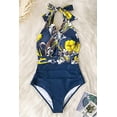 thumbnail image 5 of Traje de baño de una pieza con estampado floral y rayas negras Traje de baño de una pieza con estampado sexy europeo y americano Talla M, 5 of 5