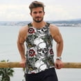 thumbnail image 6 of Cauagu Skulls Roses Print Men's Sleeveless Muscle Shirts,Tank Tops Quick Dry Workout Tank Top Gym Muscle Tee Fitness Bodybuilding T Shirt for Men-Medium, 6 of 7