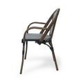 thumbnail image 7 of Cecil Aluminum and Wicker Outdoor French Bistro Chairs, Set of 2, Black, White, and Brown Wood, 7 of 7