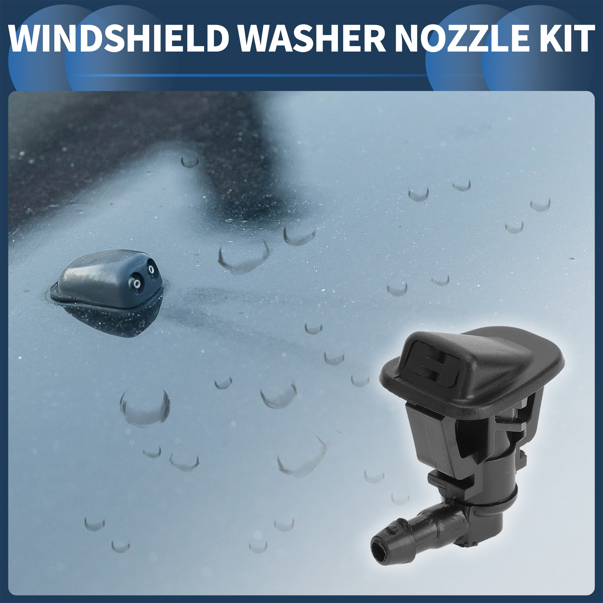 Unique Bargains Washer Nozzle Kit for Jeep Wrangler JK 2013-2017 Black 1 Set
