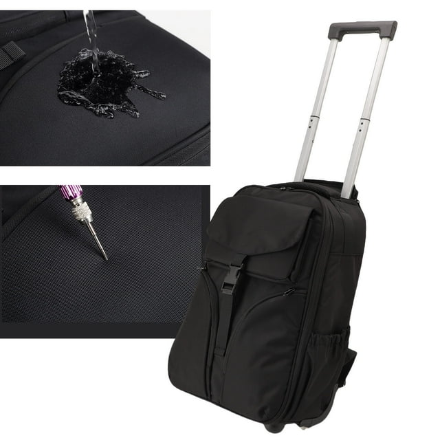 Rolling Backpack, Soft Portable Handle Vacuum Compression Bag Wheeled Shoulder Bag 30L Capacity Adjustable Strap Buckle for Daily Commute