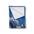 thumbnail image 2 of Highland Soft Flannel Fleece Blanket, Lake in Altai Mountains Highlands Clouds Sunny Summer Day Travel Attraction, Cozy Plush for Indoor and Outdoor Use, 50" x 60", Green Blue Aqua, by Ambesonne, 2 of 5
