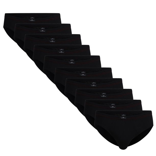 Götzburg Calzoncillos para Hombre, Paquete de 5 - Camiseta individual, Juego de ropa interior, Algodón elástico Negro L (Large)