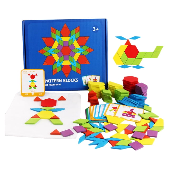 Rompecabezas de 155 piezas con formas geométricas, juguete de madera, juguete educativo para niños, divertido juguete de rompecabezas.