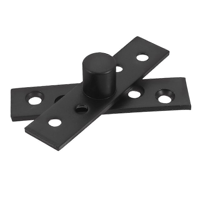 Hidden Door Hardware Pivot Hinge Circular Shaft Top and Bottom Positioning for Cabinet Black 7.50x2.10x1.80cm 1Pack