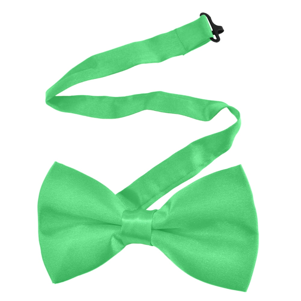 Satin Men's Bow Tie Pre-Tied Party Fun Formal Lime Green Solid Colour 