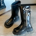 thumbnail image 6 of Dakaela 3-11Y Girls' Knee High Boots Cute Bow Side Zipper Slouchy Riding Boots Waterproof Fall Winter Princess Dressy Boots Black 1.5, 6 of 9