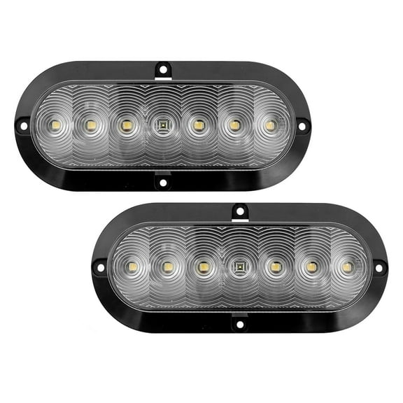 Dream Lighting 7.5in LED Trailer Tail/Reverse/Back up Lights,12Volts Oval,Waterproof,Cool White,2-Pack