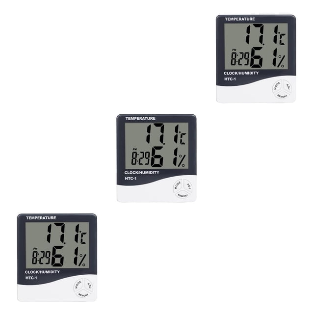 Matsuzay Mini termómetro digital Medidor de humedad Temperatura ambiente Interior LCD Despertador Higrómetro Type1 NO1