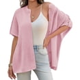 thumbnail image 2 of Women Oversized Cardigan Sweaters Short Sleeve Button Down Casual Lightweight Loose Knit Cardigans, 2 of 6