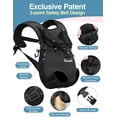 thumbnail image 2 of Pawaboo Pet Carrier Backpack, Adjustable Pet Front Backpack Cat Dog Carrier Backpack Safety Travel Bag, Legs Out, Easy-Fit for Traveling Hiking Camping for Small Medium Dogs Puppies - Medium, Black, 2 of 10
