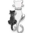 thumbnail image 1 of 14K White Gold Black And Accent Diamond Cats Chain Slide Made In India pm4114-bk-008-wa, 1 of 6