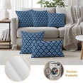thumbnail image 6 of Blue Boho Geometric Outdoor Waterproof Pillow Covers, Farmhouse Southwest Motifs Art Decorative Rectangle Throw Pillowcase Sofa Cushion Sham for Patio/Couch/Chair, 20"x12" 2 Pack, 6 of 8