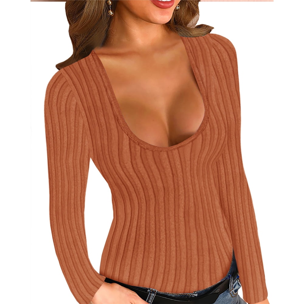 Lovaru Womens Sexy Sweaters Low Cut 