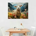 thumbnail image 2 of Orinice Farm Animal Wall Art Farmhouse Sheep Pictures Rustic Wall Art Goat Painting Farm Sheep Wall Decor Rustic Animal Prints Farmhouse Country Animals Canvas for Bedroom Kitchen 20x16in, 2 of 6