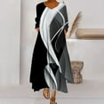 thumbnail image 2 of Pompotops Robe Longue Décontractée à Manches Longues et Col Rond pour Femmes avec Boutons et Poches en Solde, 2 of 6