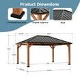 thumbnail image 6 of Modern Shade Tranquil Grove 12'x16’Hardtop Gazebo,Cedar Framed Pavilion with Galvanized Steel Roof,Permanent Patio Metal Gazebo for Outdoor Brown, 6 of 8