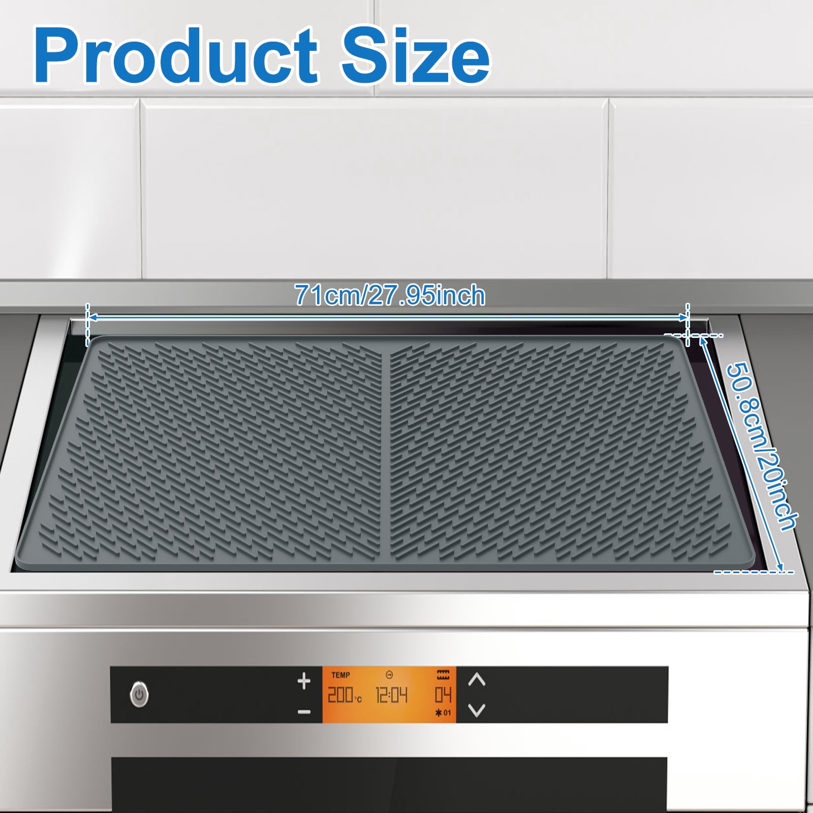 Lzvxtym Stove Top Cover, Silicone Stove Top Cover Heat Resistant Glass Stove Mat for Electric Stove, 28×20 Inch, Dark Gray