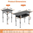 thumbnail image 2 of Moclever Folding Camping Table with Adjustable Height, Carbon Steel Roll-up Camping Table 20x21in Tabletop, Black, 2 of 13