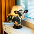 thumbnail image 3 of Blukids Cute Cow Table Lamp, Small Animal Night Light,Highland Cow Table Lamp with USB,Portable Table Lamp Painted Cow Decorations for Living Room Bedroom, Bedside Lamp Gift for Girls Mom(While), 3 of 9