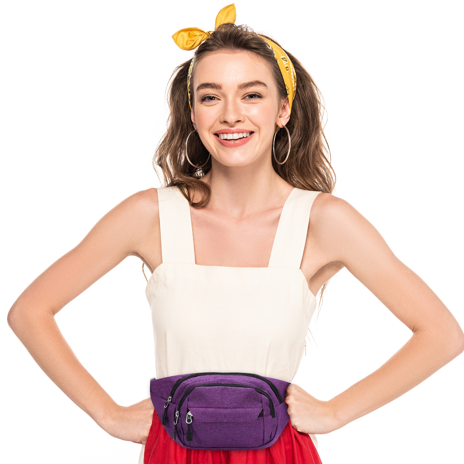 AOWOO 2-Pack Women's Water-Resistant Waist Pack with 3 Zippers photo 7