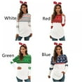 thumbnail image 3 of Women Christmas Print Tops Femael Long Sleeve O-neck Splicing Tee Spring Autumn Slim Tops, 3 of 10