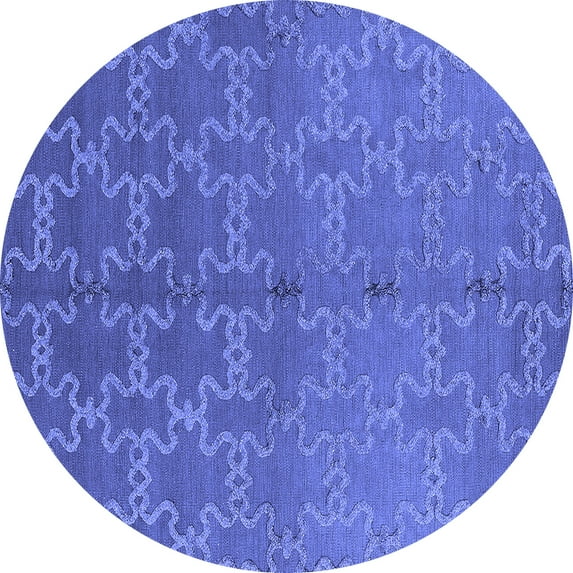 Ahgly Company Indoor Round Oriental Blue Industrial Area Rugs, 8' Round