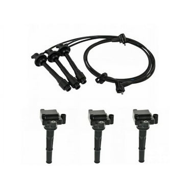 Ignition Coil and Spark Plug Wire Set 4 Piece - Compatible with 1995 - 2004 Toyota Tacoma 3.4L V6 5VZ-FE 1996 1997 1998 1999 2000 2001 2002 2003